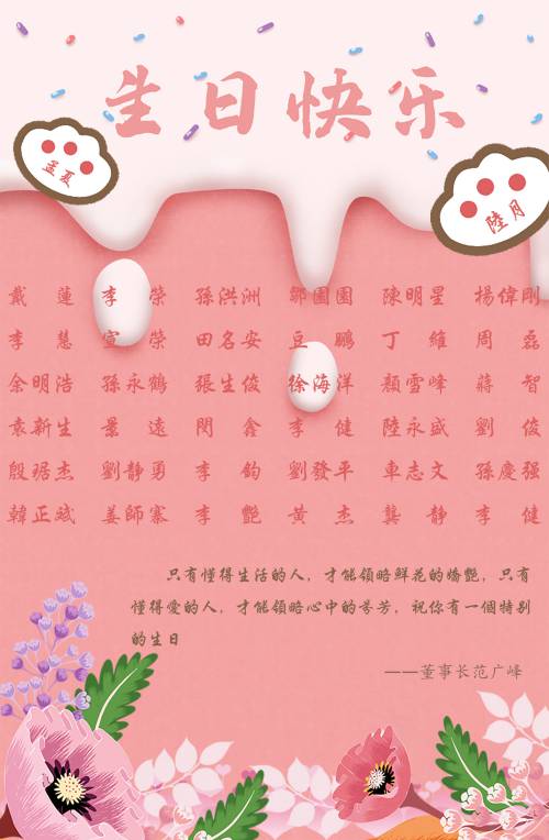 【生日祝?！抗ё?月生日的員工生日快樂！